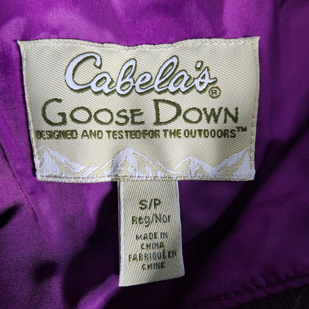 Cabelas Goose Down 650 Puffer Vest Women's Black And Purple Size‎ S Petite - Picture 6 of 10